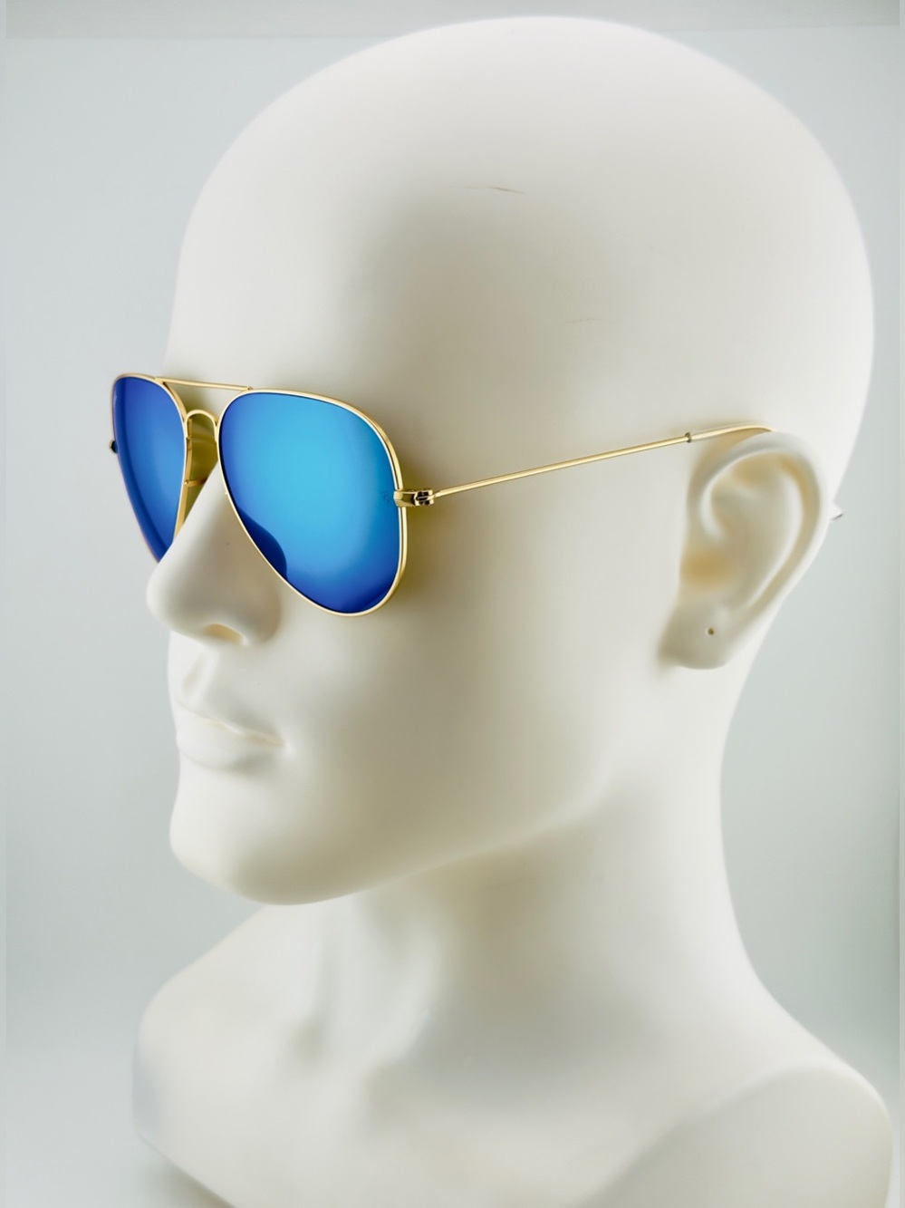 Ray-Ban Aviator Sunglasses RB3025 Gold Matte Frame with Blue Crystal Lens UNISEX - Picture 5 of 15